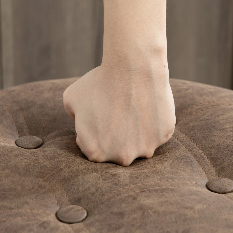 HOMCOM Set of 2 Barstools with Storage, Swivel Bar Stools with PU Leather Upholstered, Footrest, Steel Base, Brown