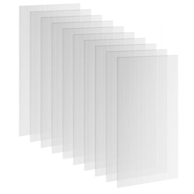 Outsunny Polycarbonate Greenhouse Panels UV Protected Twin-Wall Polycarbonate Sheet 47.2" x 23.6" 10 Pack Clear