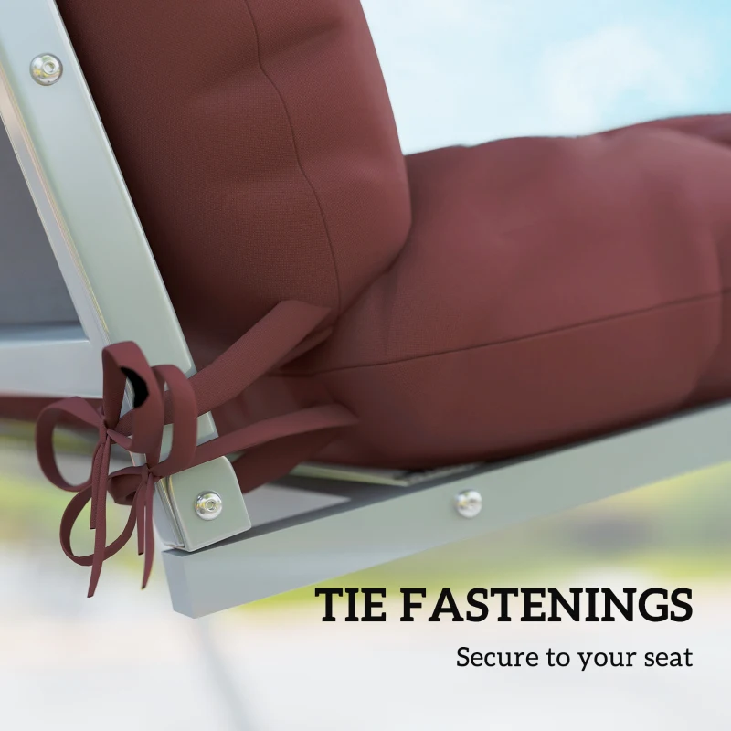 Outsunny 4-Piece Back and Seat Cushion Pillows Replacement and Pillows, Patio Chair Cushions Set with Ties, Wine Red