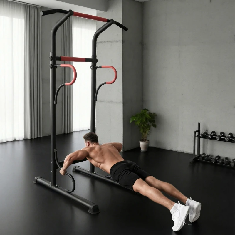 Soozier Power Tower, Pull Up Bar, Dip Station for Home Office Gym Multi-Function Workout Equipment