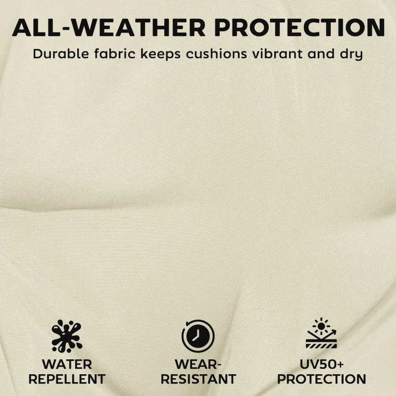 Outsunny Chaise Lounge Cushion, 4" Thick Outdoor Lounge Chair Cushions with Ties for Patio, 26" x 80 ", Cream White