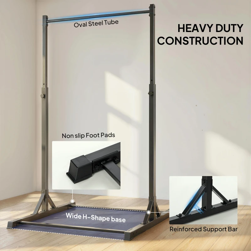 Soozier Portable Pull Up Station, Height Adjustable Pull Up Bar with 8 Levels for Home Gym Strength Training, 440LBS Capacity