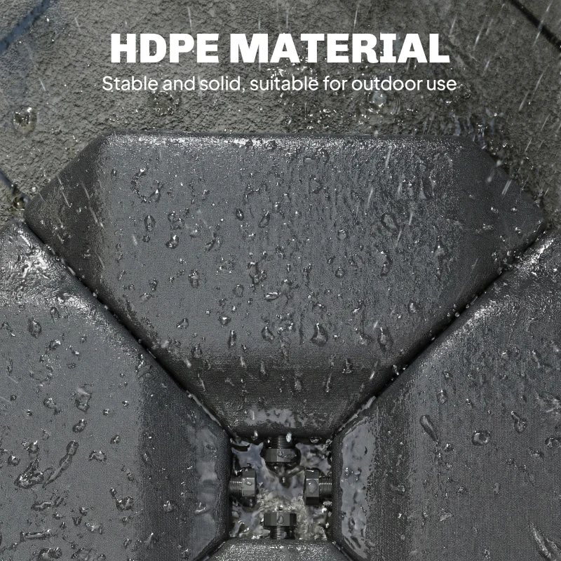 Outsunny 4PCs Cantilever Umbrella Base Weights for Offset Banana Parasol, HDPE Water or Sand Filled Patio Umbrella Weights