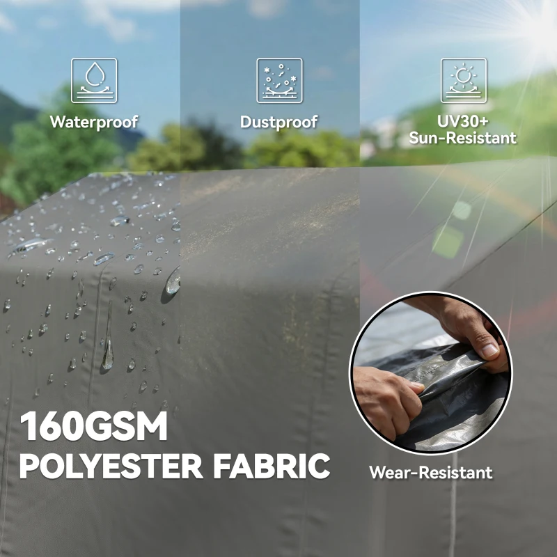 Outsunny 7.5' x 6.2' Portable Shed, Waterproof Bike Tent with Roll-up Zipper Door, Vent and Galvanised Metal Frame, Dark Grey