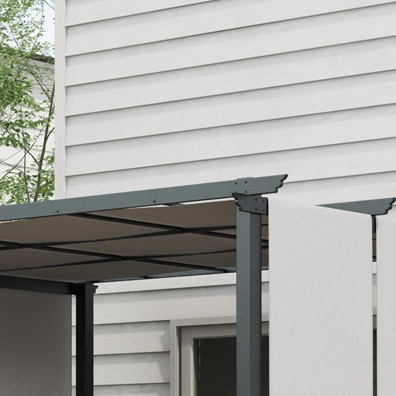Outsunny 10' x 12' Metal Pergola, Outdoor Pergola with Retractable Canopy, for Garden, Patio, Backyard, Deck