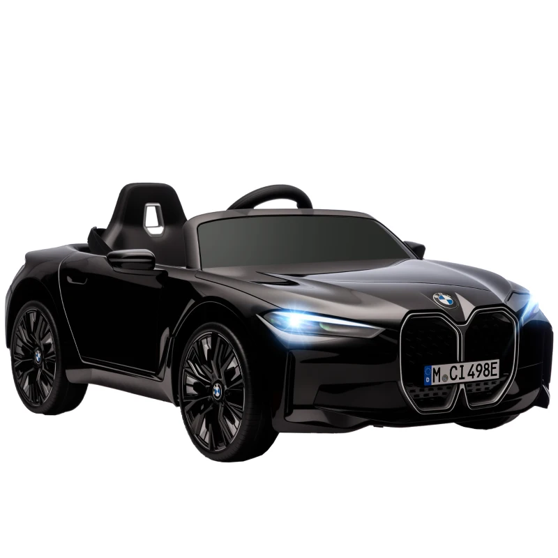 Aosom 12V Electric Ride on Car with Remote Control, 3.1 MPH Kids Ride-on Toy for Boys and Girls with Portable Battery, Suspension System, Horn Honking, Music, Lights, Black