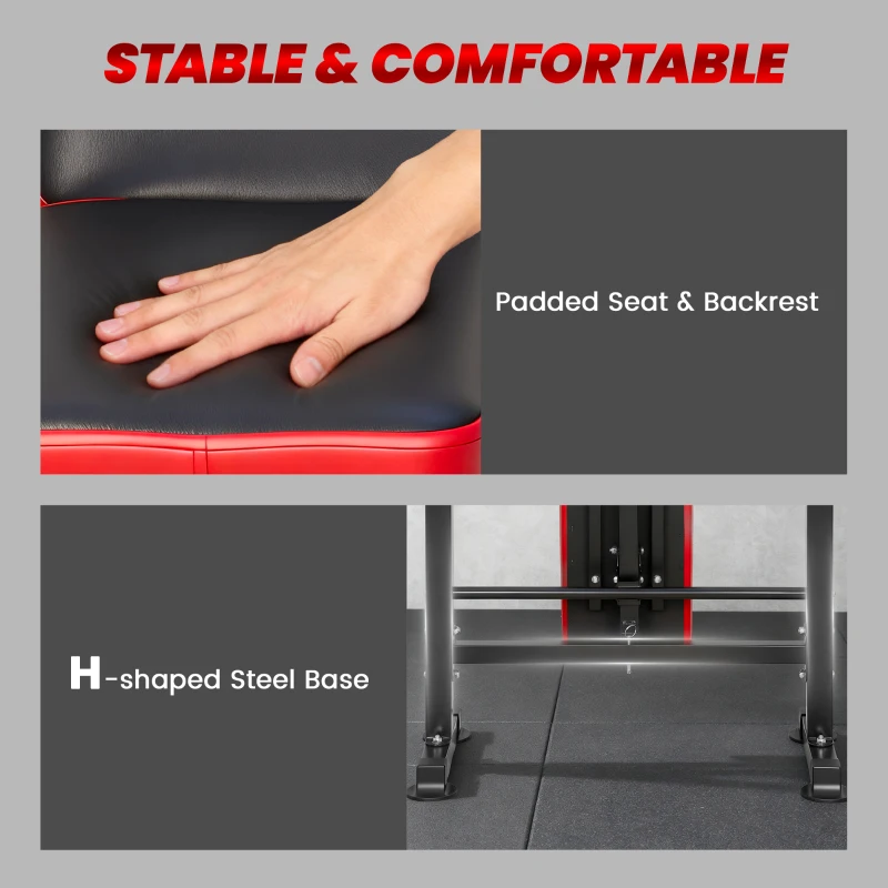 Soozier Adjustable Weight Bench with Squat Rack, Incline Flat Bench Press with Barbell Rack for Home Gym, 660 lbs Capacity