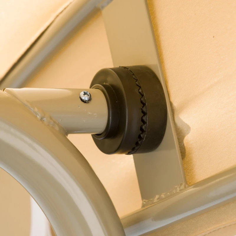 Outsunny 3-Seat Patio Swing Chair, Outdoor Porch Swing Glider with Adjustable Canopy, Light Brown