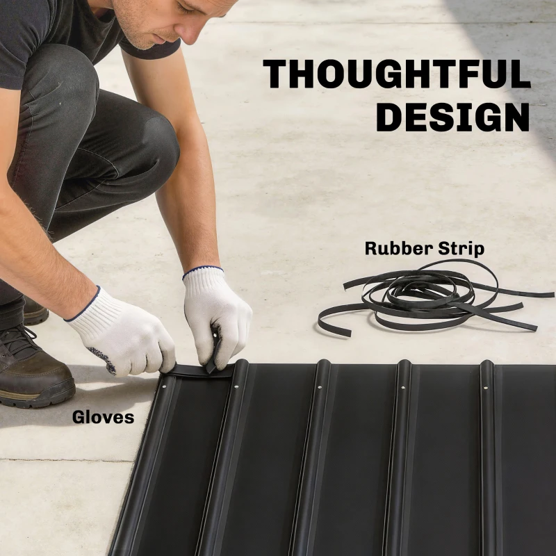 Outsunny 9' x 6' Hardtop Grill Gazebo, BBQ Gazebo with 2 Side Shelves and Galvanized Metal Slope Roof, Black