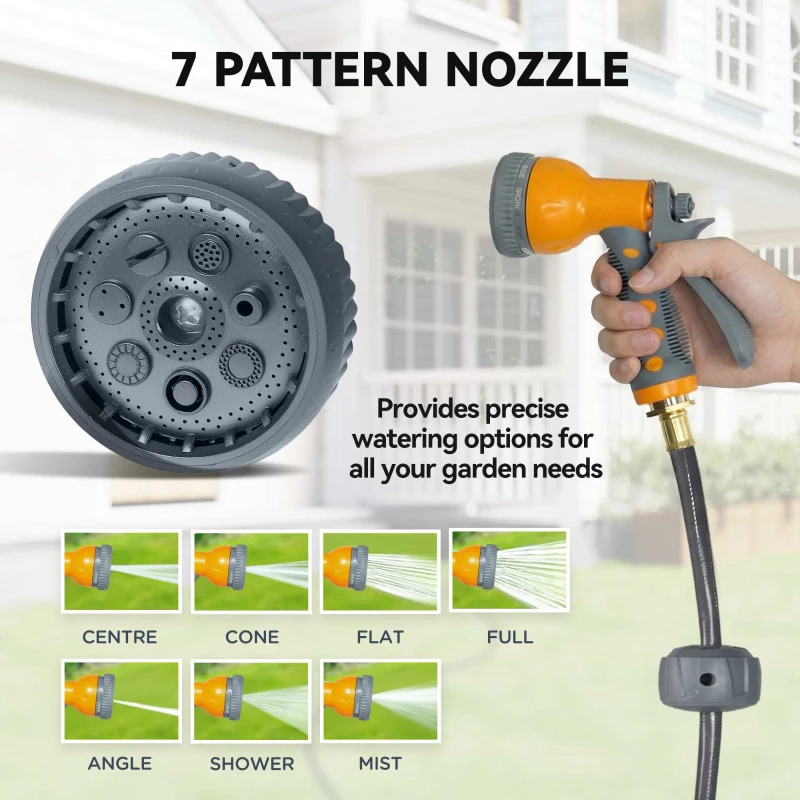 Outsunny 1/2 in x 100ft Wall Mounted Garden Hose Reel, Retractable Water Hose Reel with Auto Rewind, Any Length Lock, Orange