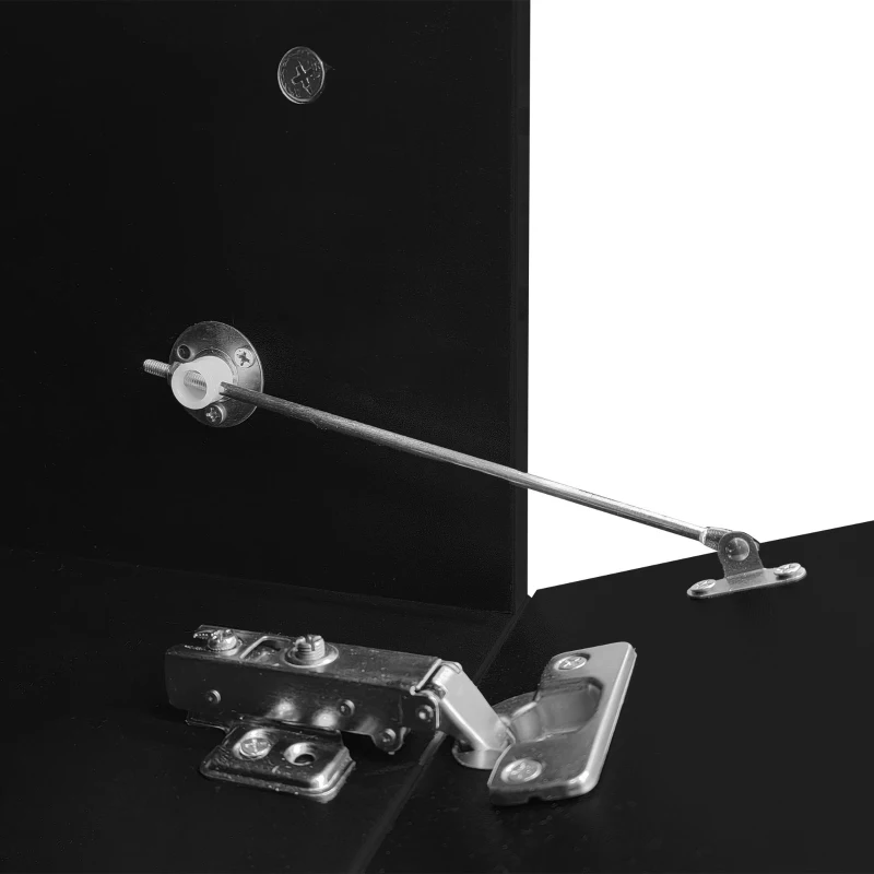 Modern TV Cabinet with Rotatable Design and Generous Storage, Adjustable TV Stand for living spaces, 102.5'' L x 16'' W x 12'' H, Black+White