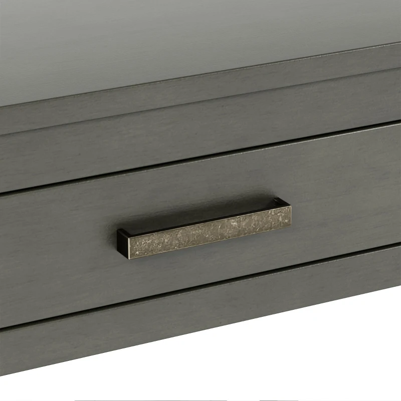 Farmhouse Entryway Table with Wide Top and Open Bottom Shelf, Minimalist Console with Adjustable Feet, 59'' L x 14'' W x 31.5'' H, Gray