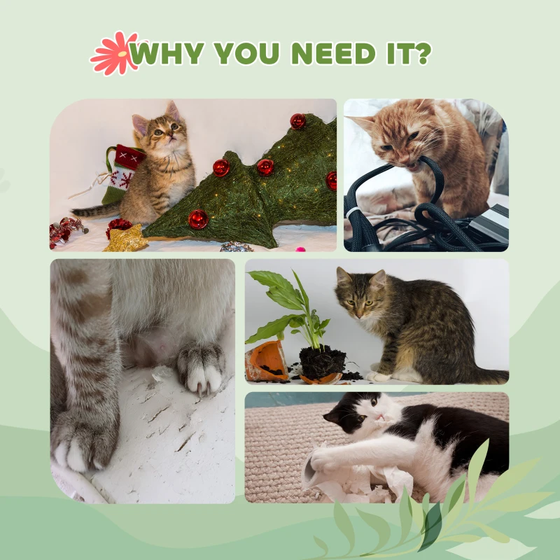 PawHut Floor to Ceiling Cat Tree, 4 Tiers Tall Kitty Climbing Tower with Scratching Post, Adjustable Height 87-100"