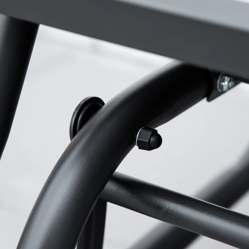 Outsunny 3-Seat Outdoor Glider Chair, Patio Rocking Chair, Steel Frame, Sling Fabric Seat for Garden, Backyard, Lawn, Grey