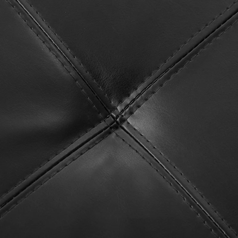 Large Square Ottoman with Upholstered PU Leather and High‑Density Foam, Modern Coffee Table with Storage, 34'' L x 34'' W x 18.5'' H, Black