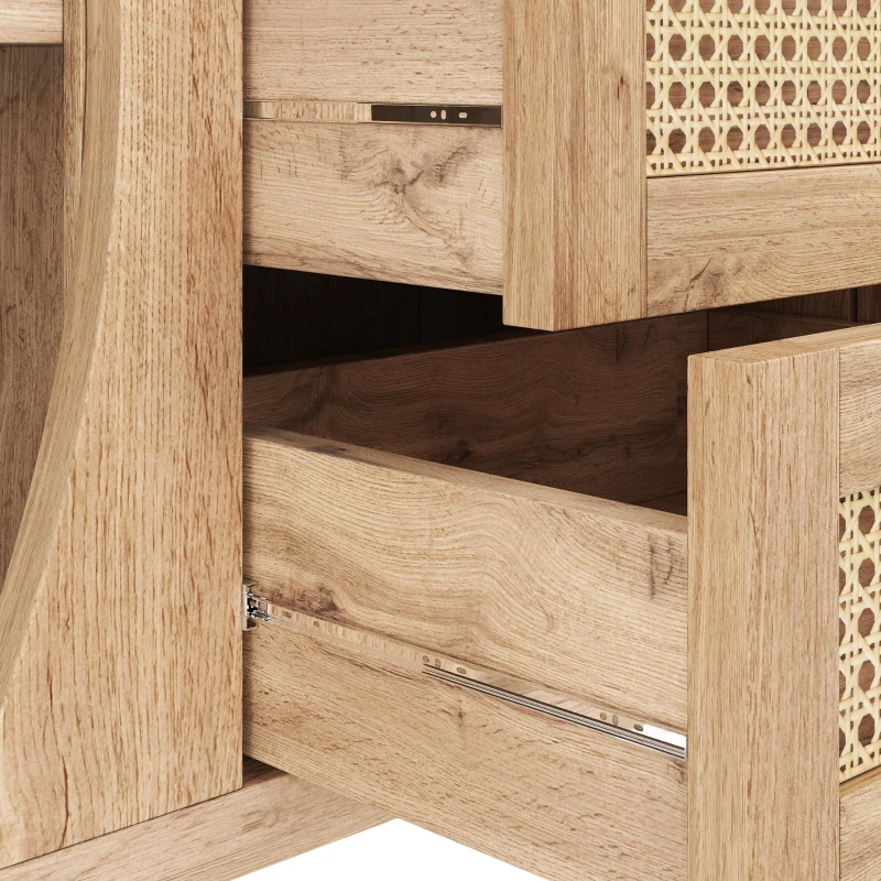 Versatile Sideboard with 3 Drawers, 2 Doors and Adjustable Shelves, Stylish Cabinet for Living or Dining Room,55.5'' L x 16'' W x 30'' H, Wood