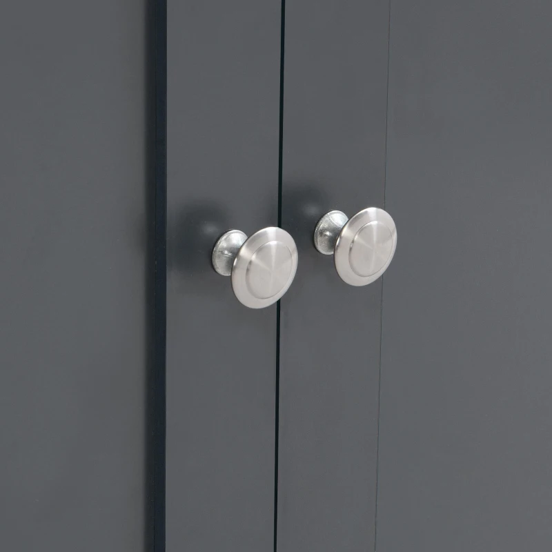 Modern Sideboard Buffet Cabinet with 3 Drawers & 4 Doors, Rustic Storage with Adjustable Shelves, 55'' L x 14.5'' W x 29.5'' H, Gray+Wood