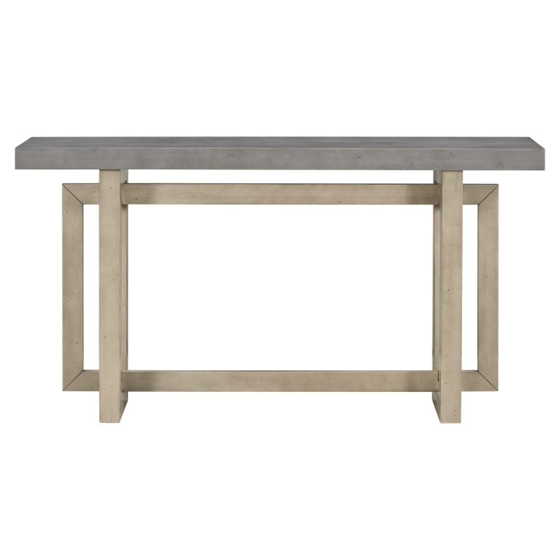 Modern Console Table with Pine Veneer Top and Solid Legs, Versatile Sofa Table for Hallway, Living Room, 59'' L x 15.5'' W x 31.5'' H, Gray