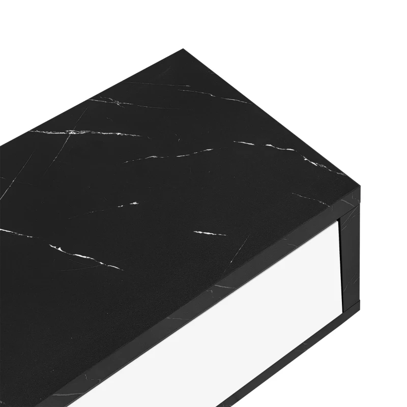 Modern TV Cabinet with Rotating Function and Spacious Storage, Extendable TV Stand for living spaces, 102.5'' L x 16'' W x 12'' H, Black+White