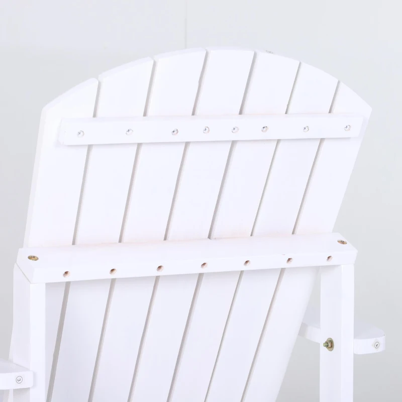 Outsunny Classic Adirondack Chair Muskoka Chair, Garden Deck Chair with Cup Holder for Patio, Indoor, Backyard, White