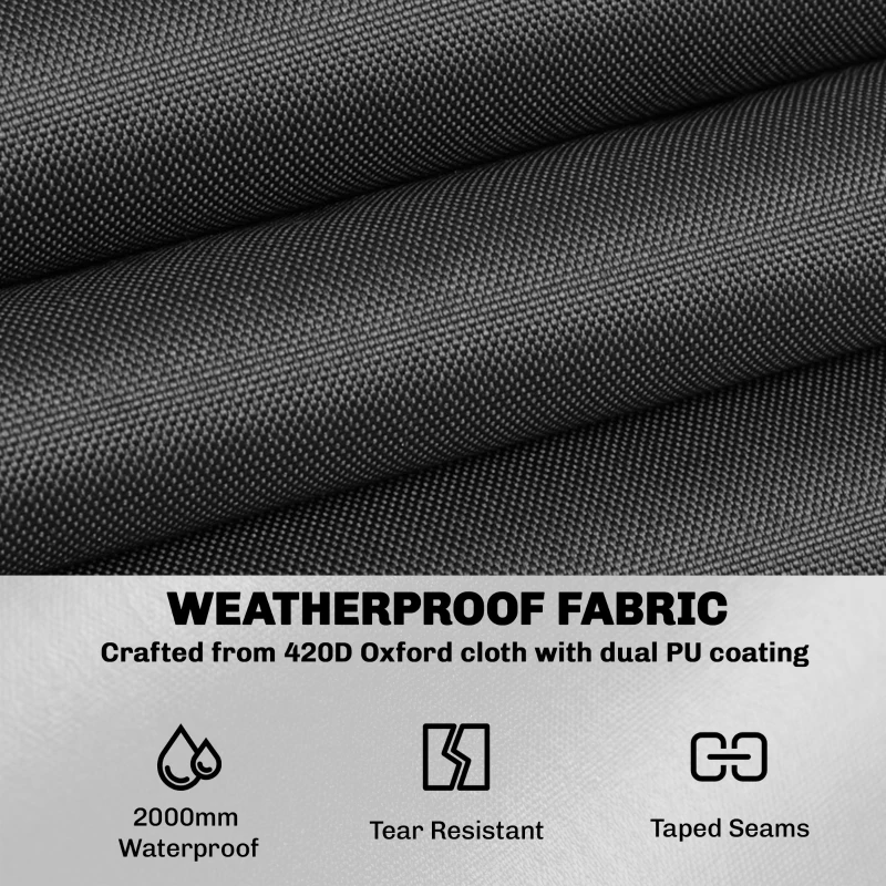 Outsunny Heavy Duty Outdoor Patio Furniture Cover, Waterproof Round Table Cover for Weather Protection 84.3" Dia. x 27.6"H, Black