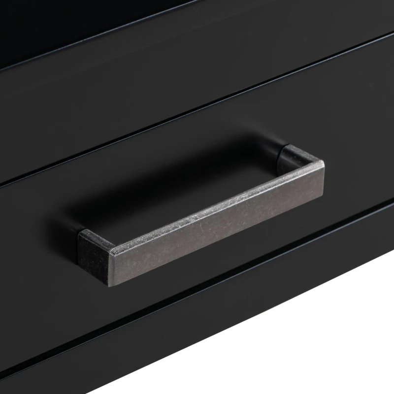 Farmhouse Entryway Table with Wide Top and Open Bottom Shelf, Minimalist Console with Adjustable Feet, 59'' L x 14'' W x 31.5'' H, Black