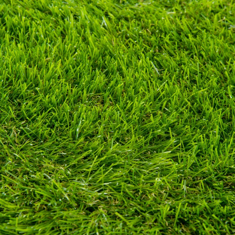 Outsunny Artificial Grass 10' x 3' (30 Square Feet), Fake Grass Turf with UV Protection, Drain Holes for Rain, Green