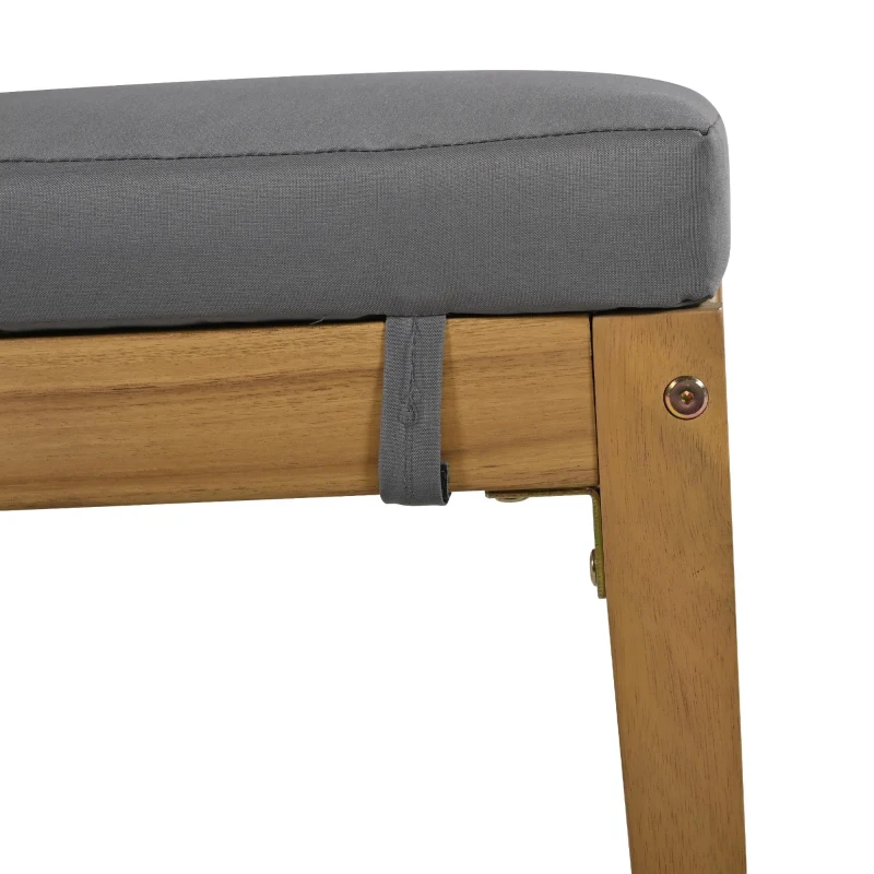 Outdoor Dining Set with HDPE Chair Backs and Foam Cushions, Multi-Person Patio Set for Balcony and Garden, 63'' L x 31.5'' W x 32.5'' H, Gray