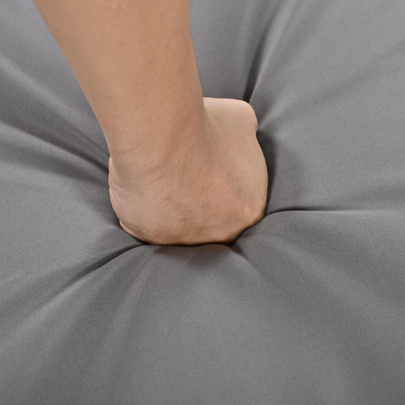 Outdoor Dining Set with HDPE Chair Backs and Foam Cushions, Multi-Person Patio Set for Balcony and Garden, 63'' L x 31.5'' W x 32.5'' H, Gray