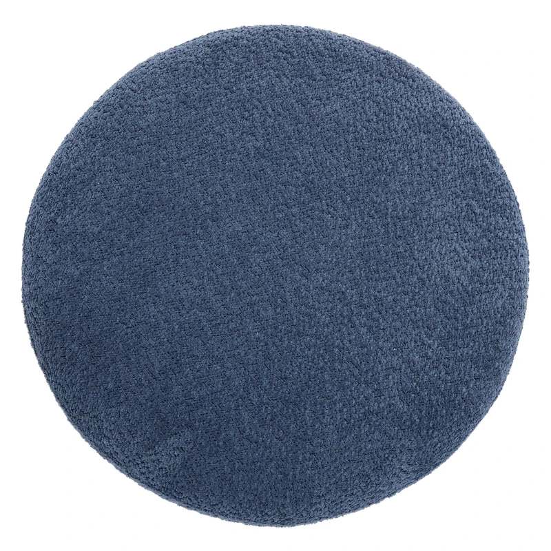 Round Tufted Ottoman with Upholstered Top and Solid Wood Legs, Versatile Coffee Table with Hidden Storage, 32'' L x 32'' W x 18'' H, Blue