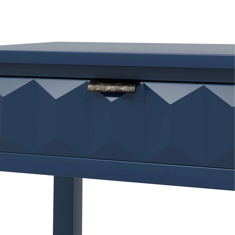 Modern Entryway Table with Bottom Shelf and Iron Handles, Multi-Functional Console with Wide Surface, 60'' L x 15.5'' W x 31'' H, Navy Blue