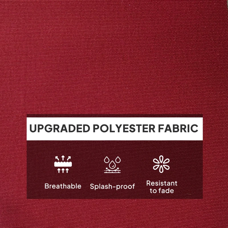 Outsunny 2 Seater 5" Thick Outdoor Seat Cushions with 7" Backrest, Loveseat Outdoor Furniture Cushions, Wine Red