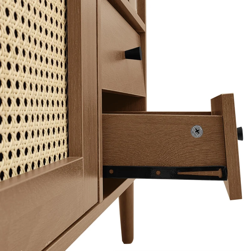 Country-Style Sideboard with Magnetic Soft-Close Doors and Generous Storage, Sturdy Cabinet with Wood Legs 51'' L x 15.5'' W x 30'' H, Wood