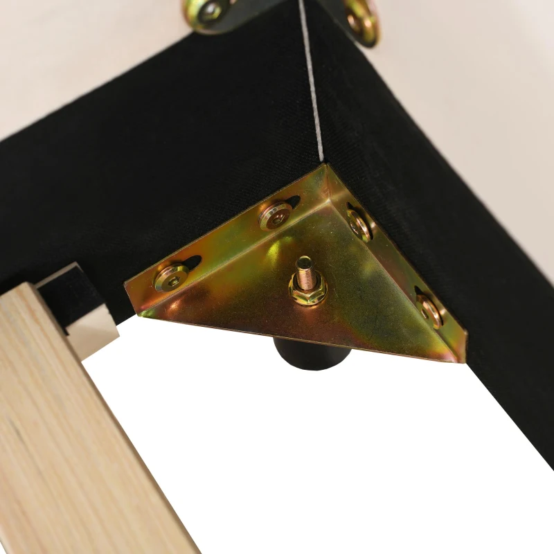 Queen Size Upholstered Bed with Built-In Bedside Desk and Round Stool, Solid Bedboard with Sturdy MDF Frame, 85'' L x 73'' W x 29'' H, Beige