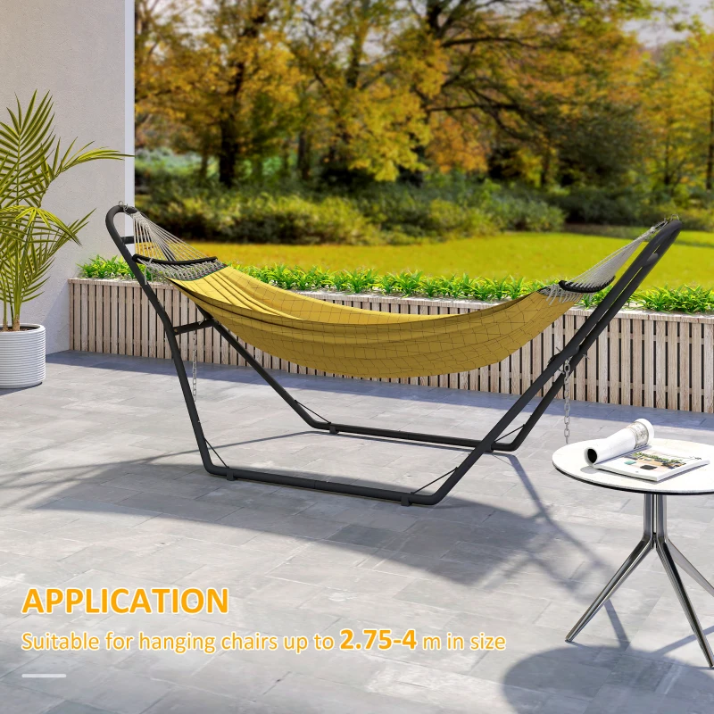 Outsunny Hammock Stand with Adjustable Height Steel Frame for 0.8" -1.2" Person 109.4" Black