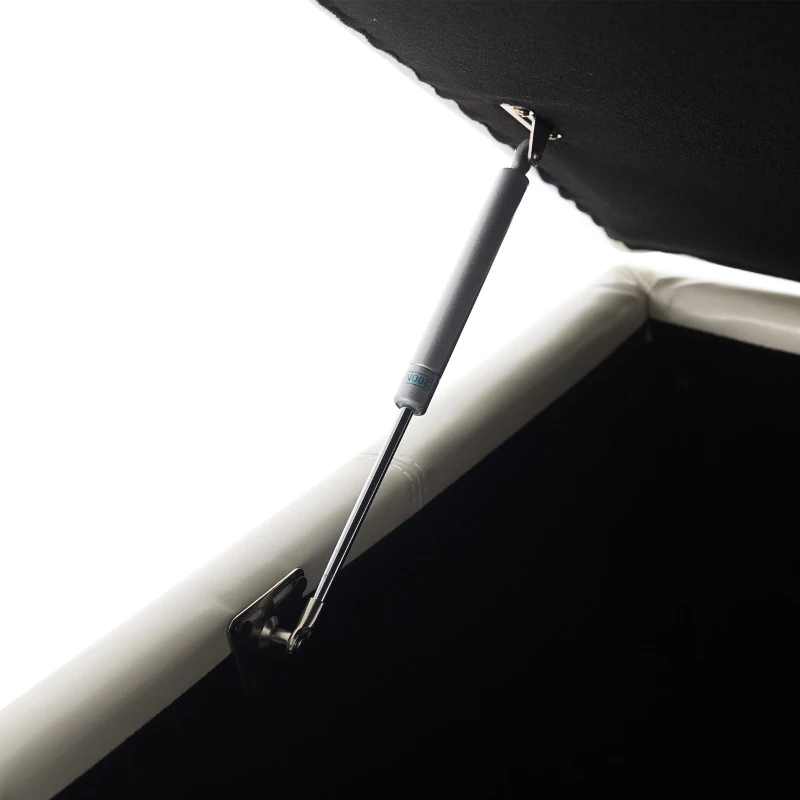 Large Square Ottoman with Upholstered PU Leather and High‑Density Foam, Modern Coffee Table with Storage, 34'' L x 34'' W x 18.5'' H, Beige