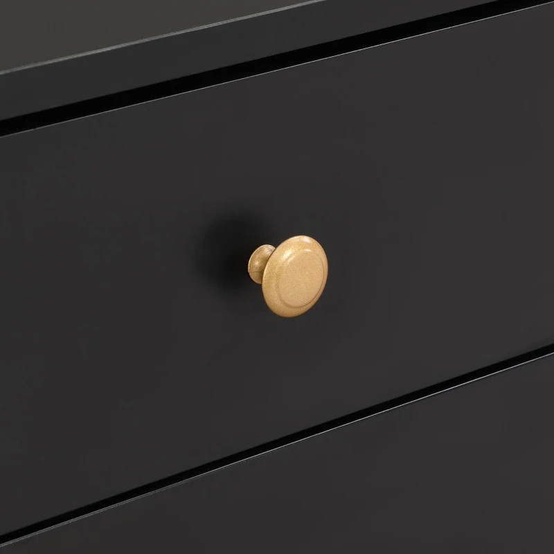 Modern TV Cabinet with Textured Doors, 4 Drawers & 2 Cabinets, Solid TV Stand with Metal Handles and Legs, 69'' L x 12'' W x 17.5'' H, Black