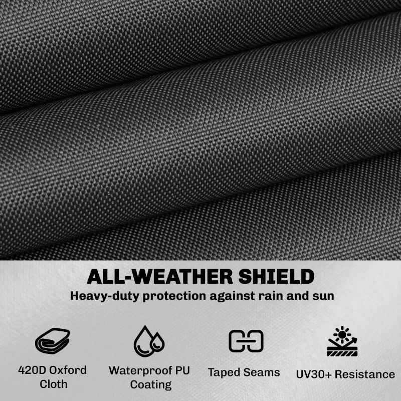 Outsunny Patio Furniture Cover, Waterproof 420D Heavy Duty Outdoor Furniture Cover with Air Vents, 55.1" x 55.1" x 28.1", Black