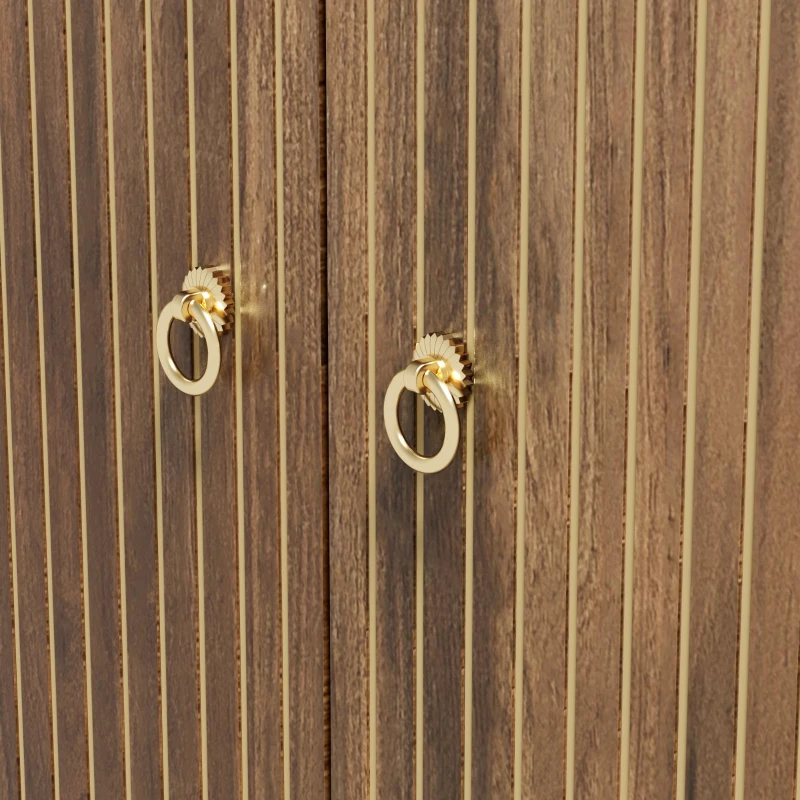 Modern Sideboard with Ample Storage & Adjustable Shelves, Versatile Cabinet for Living & Dining Room, 58'' L x 15.5'' W x 31.5'' H, Natural
