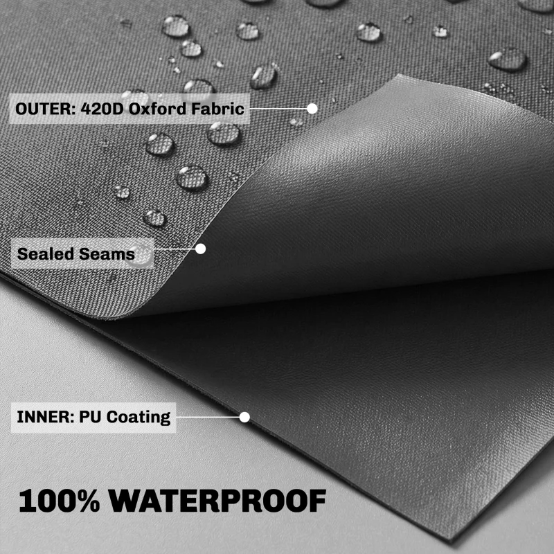 Outsunny Waterproof Patio Lounge Chair Cover, 420D Outdoor Chaise Lounger Protective Cover with Sealed Seams, Storage Bag, Black