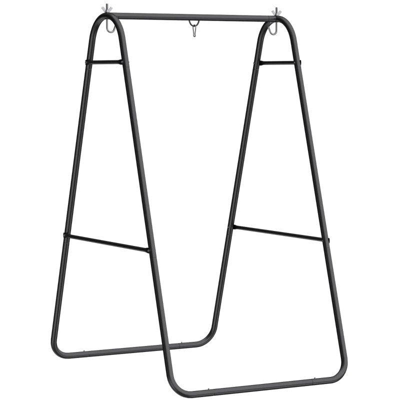 Outsunny Hanging Hammock Stand Only Heavy Duty Steel A-Frame for Hanging Hammock, Max Load 330 LBS, Black