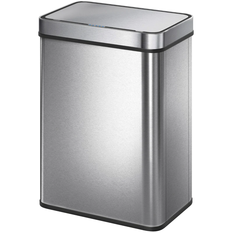 HOMCOM 13.2 Gallon Sensor Can, Automatic Garbage Can with Soft-Close Lid, Fingerprint-Proof Stainless Steel, Silver