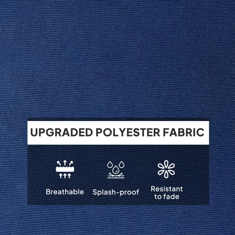 Outsunny 2 Seater 5" Thick Outdoor Seat Cushions with 7" Backrest, Loveseat Outdoor Furniture Cushions, Navy Blue