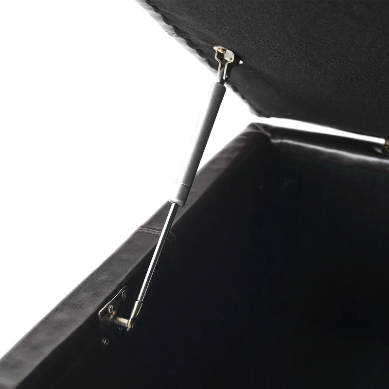 Large Ottoman with Upholstered PU Leather and High‑Density Foam, Modern Coffee Table with Storage, 34'' L x 34'' W x 18.5'' H, Chocolate