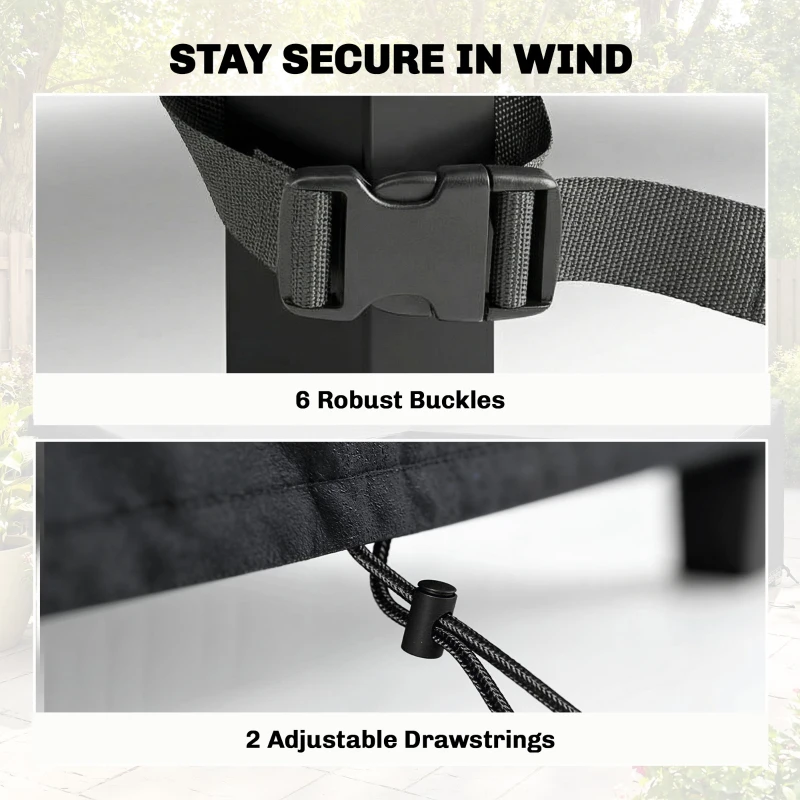 Outsunny V-Shaped Patio Furniture Cover, Waterproof Outdoor V-Shaped Sectional Sofa Cover with Air Vent, 85" x 85", Black