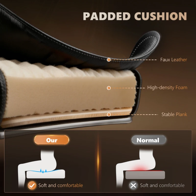 Vinsetto Reclining Office Chair with Footrest, Vibrating Massage, Adjustable Height, Perfect Office, Black