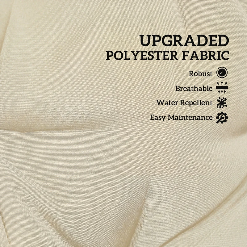 Outsunny Outdoor Lounge Chair Cushion with Zipper Reversible Chaise Lounge Cushion for Patio Indoor/Outdoor Beige