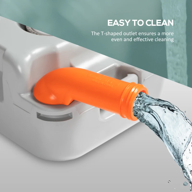 Outsunny Porta Potty, 5.3 Gallon Portable Toilet with Level Indicator and Anti-Leak Pump for Camping, Boating, Hiking, Travel, RV