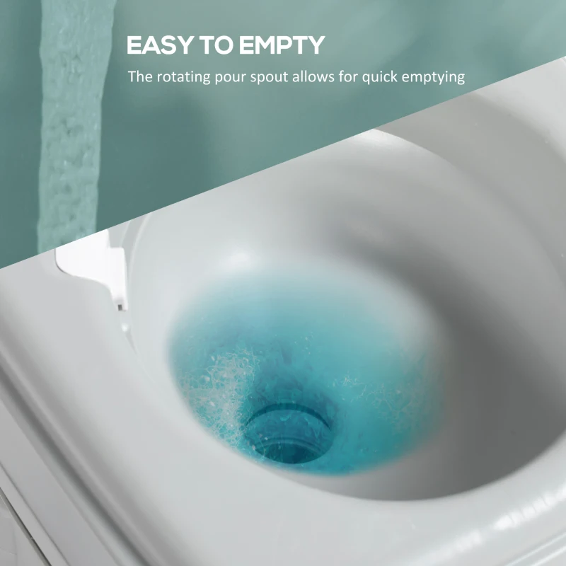 Outsunny Porta Potty, 5.3 Gallon Portable Toilet with Level Indicator and Anti-Leak Pump for Camping, Boating, Hiking, Travel, RV