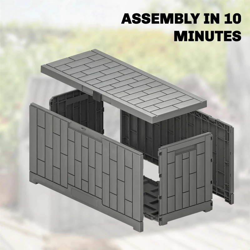 Outsunny 60 Gallon Resin Deck Box, Lockable Outdoor Storage Box, Splash-Resistant & UV Resistant Patio Storage Container